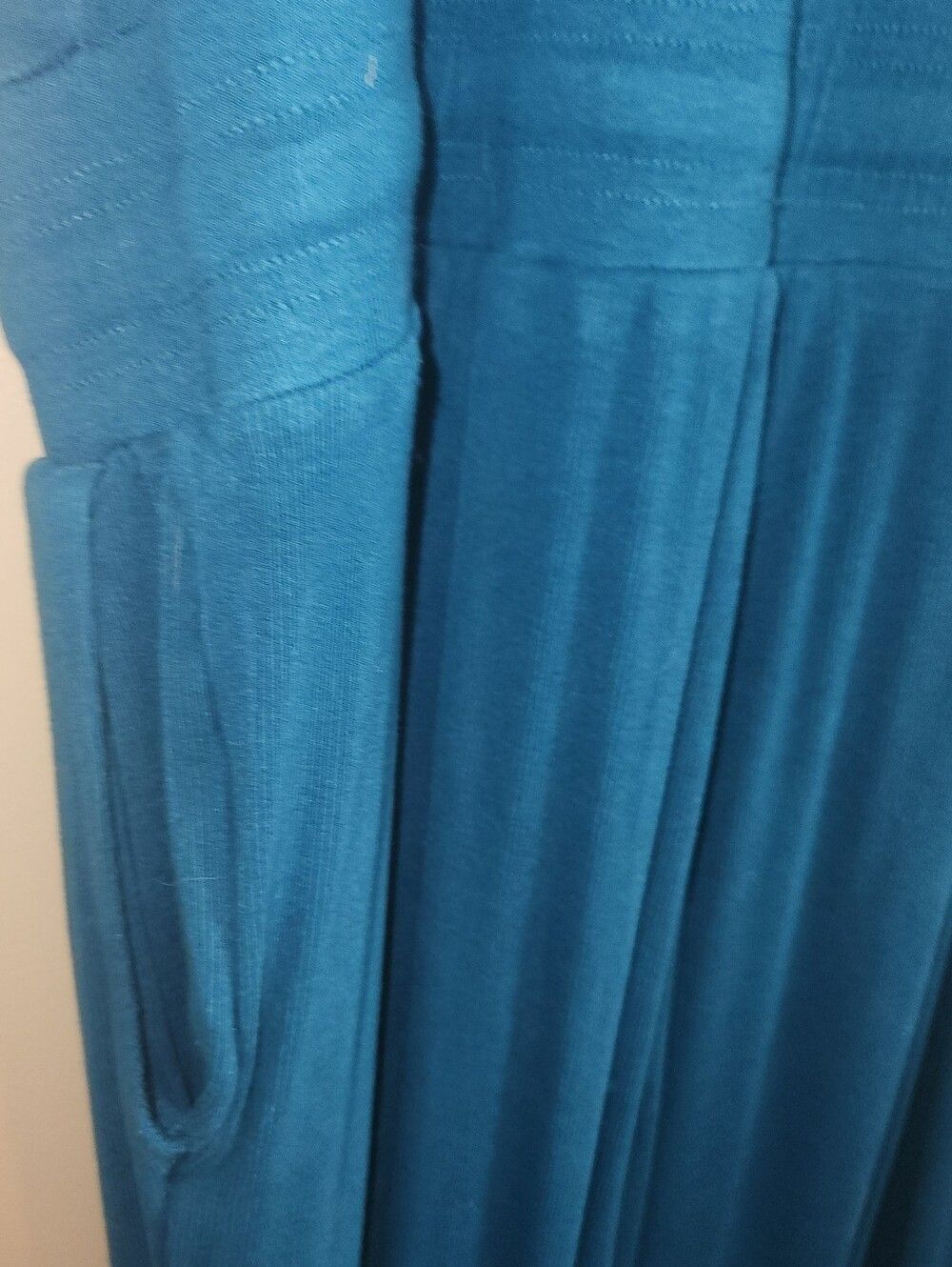 D30 Zyia Active Teal Blue ribbed knit scoopneck sleeveless one piece jumpsuit - Picture 4 of 14